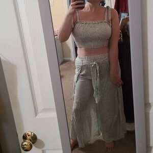 SALTY LEMON Two Piece Matching Set Size Large Sage Green